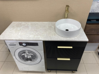 Столешница 120*50(55) бежевая отверстие справа